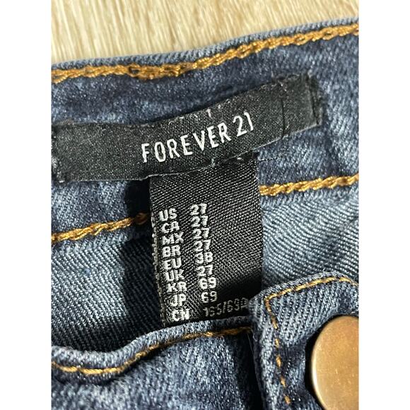 Forever 21 Women's Size‎ 27 Blue Skinny Jeans Mid Rise Stretch Denim - Picture 5 of 8